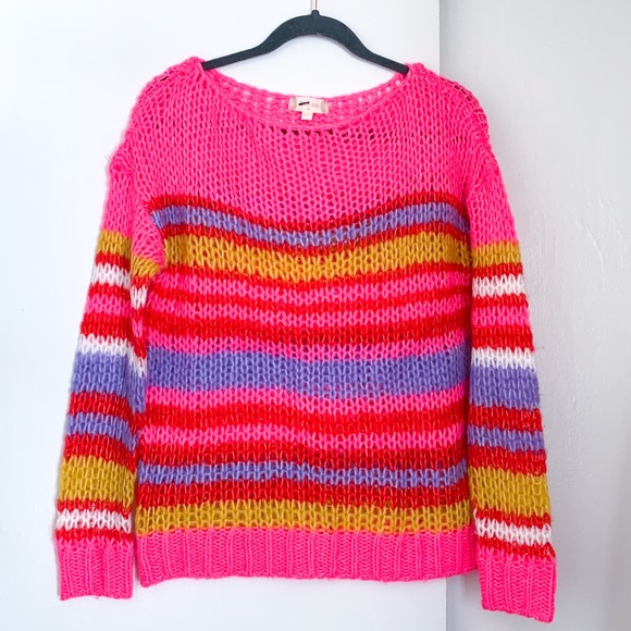 Altar’d State Pink Striped Sweater - Picture 2 of 7